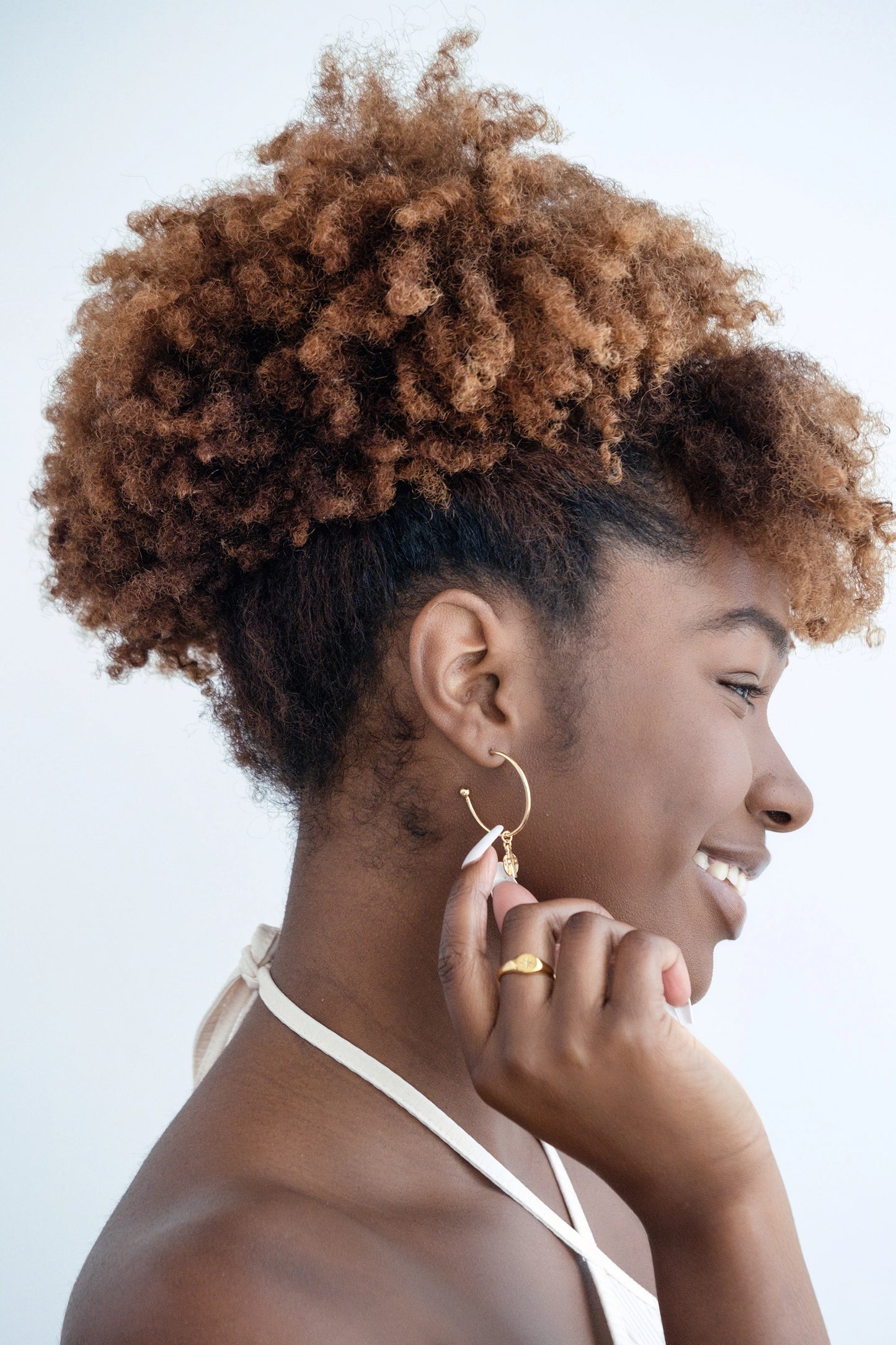 Camila Charm Hoops - cream