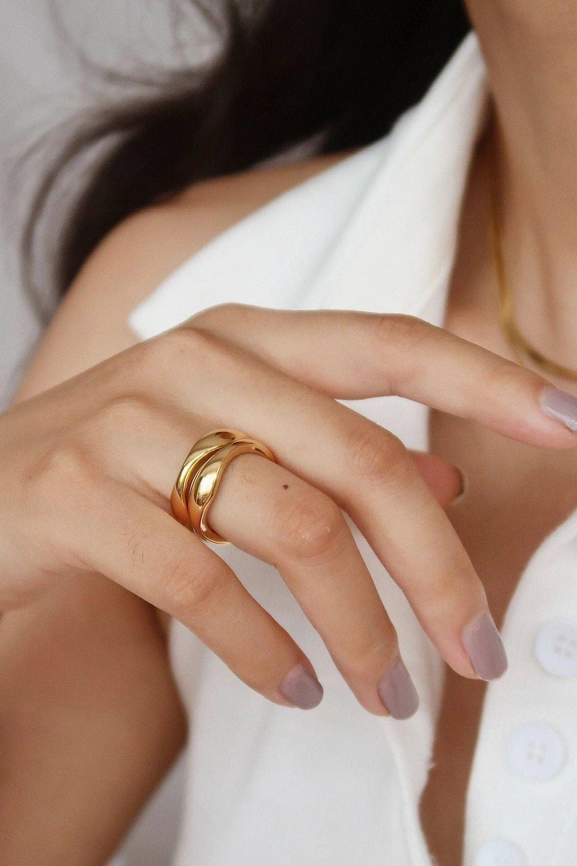 Wavy Ring - cream