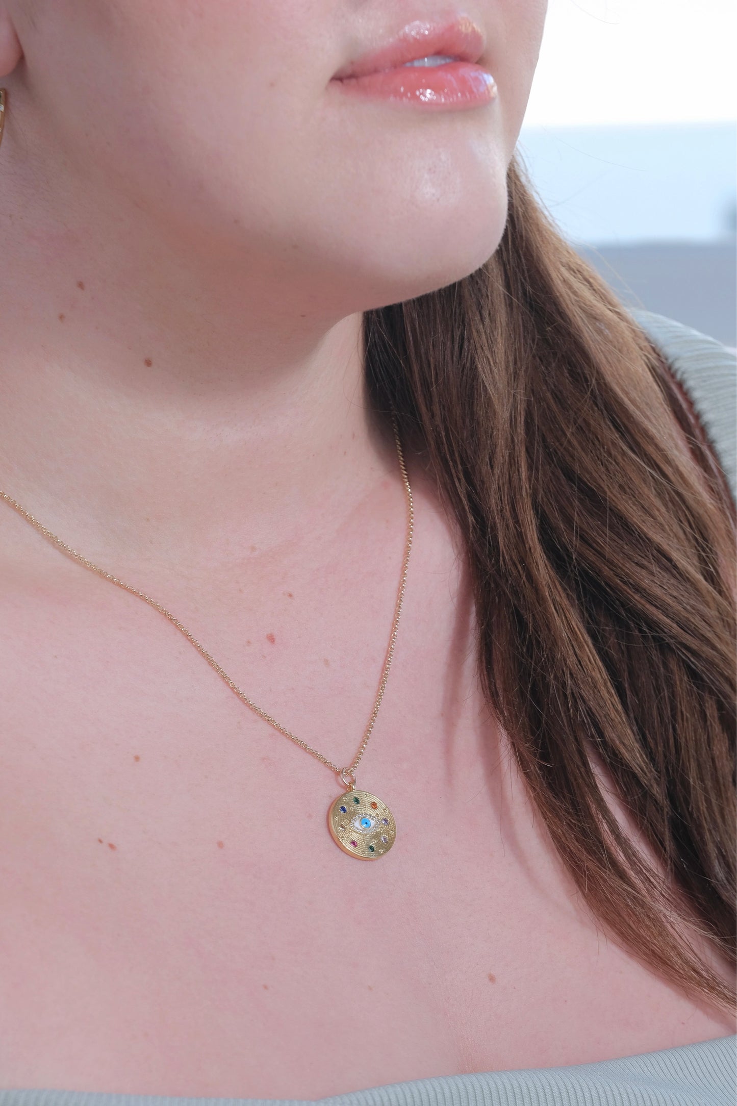 Evil Eye Colorful Coin Necklace