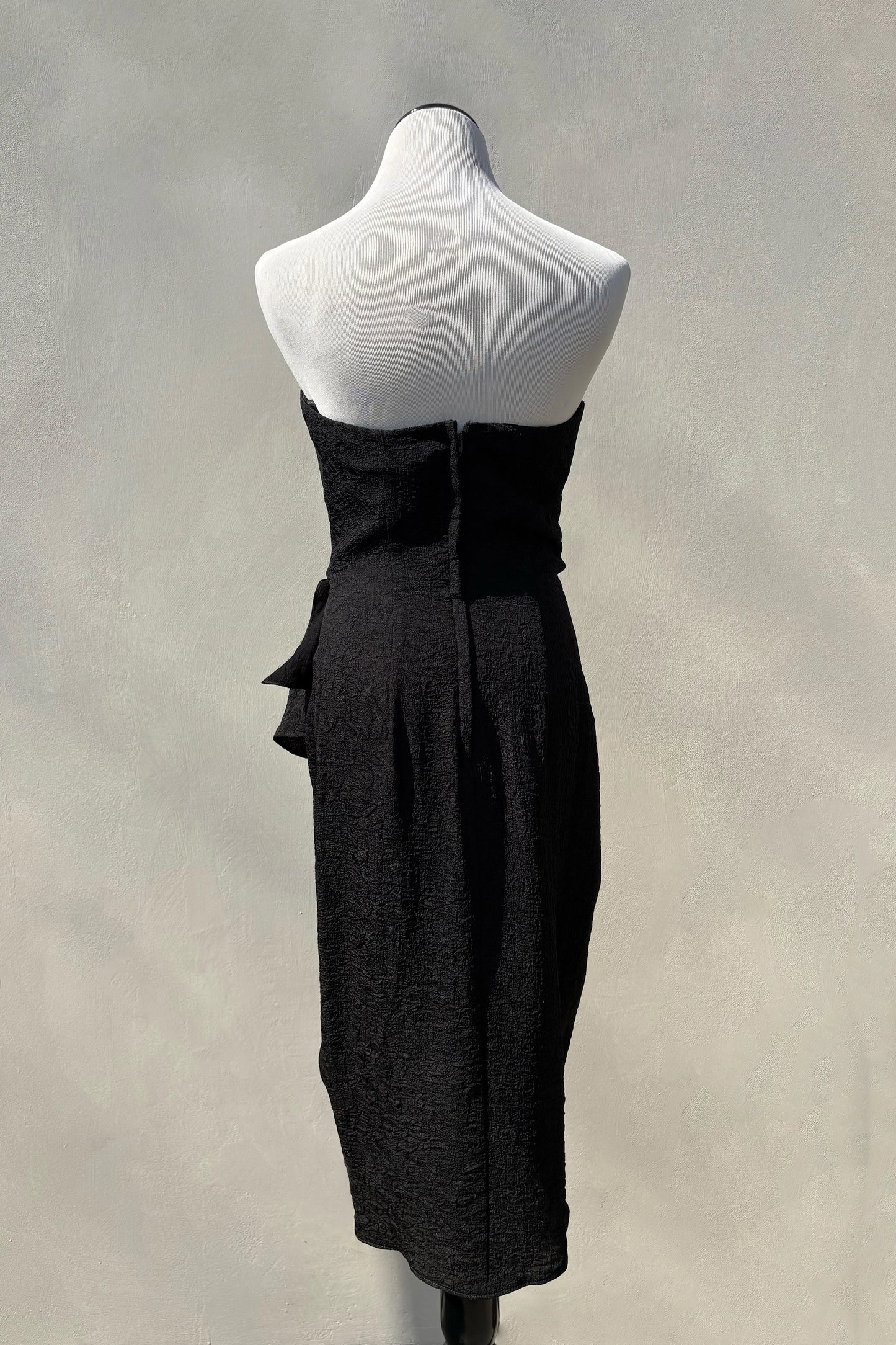 Black 80's/90's Strapless Textured Sweetheart Dress, US 6 S/M Upcycled