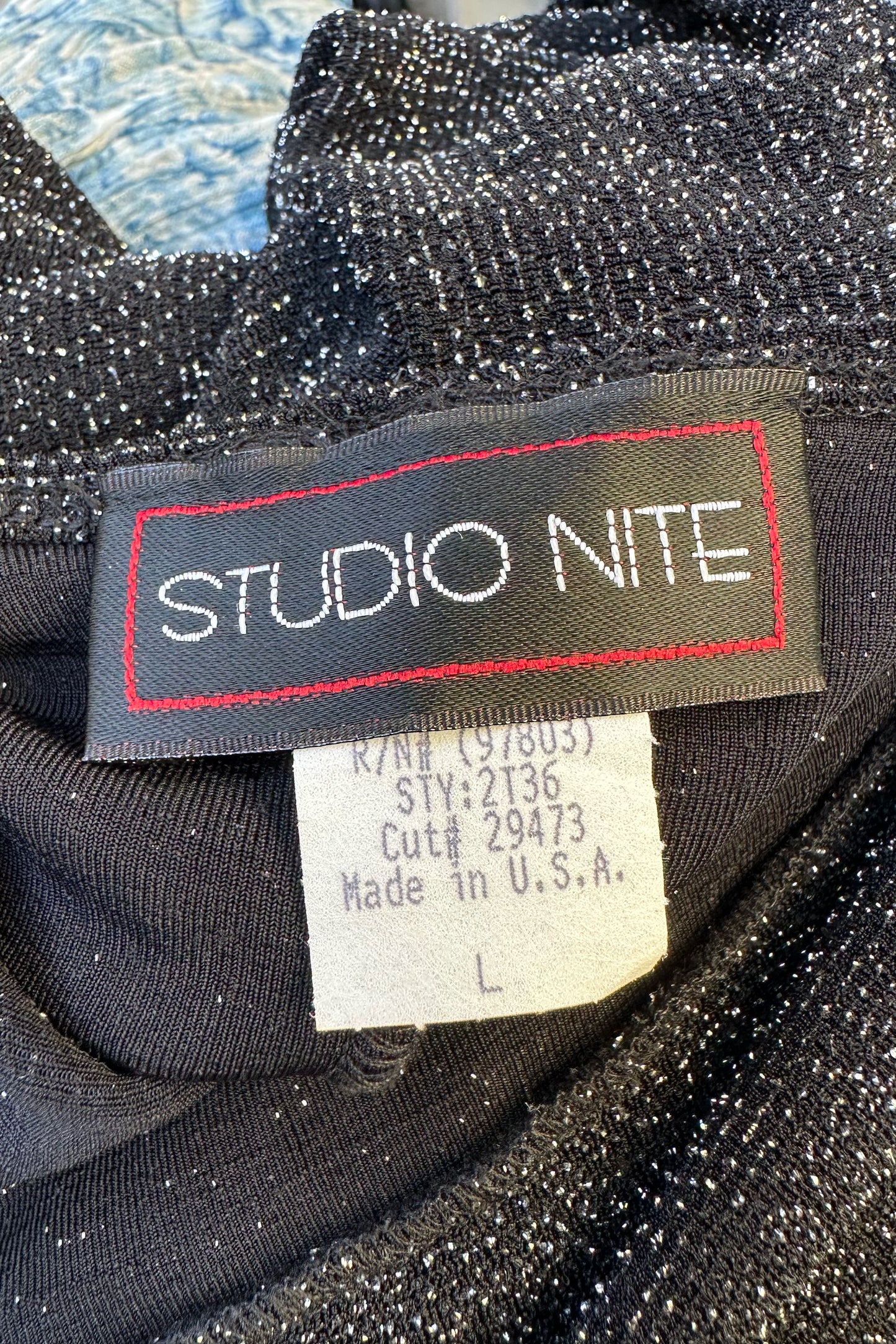 Studio Nite Sparkly Black Strappy Maxi Evening Dress  US 8 90's