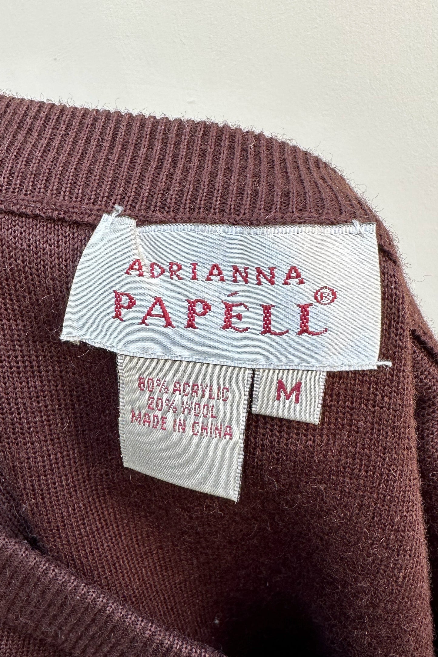 Brown Wool Blend Knit Midi Skirt Adrianna Papéll