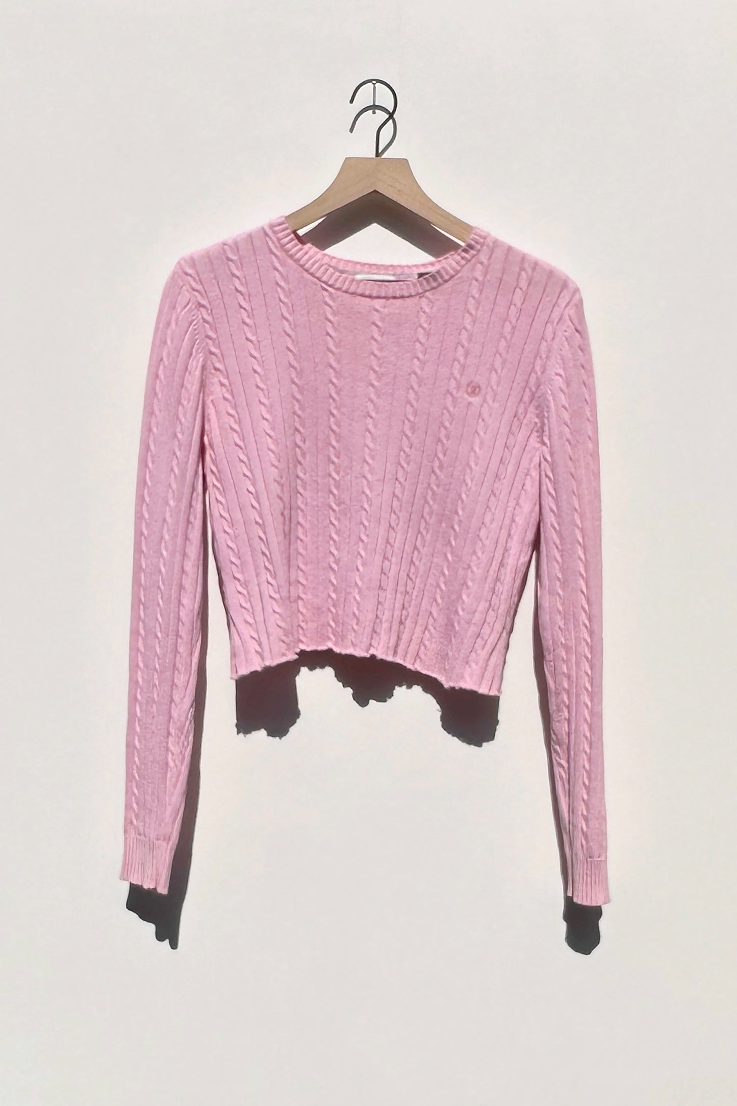 IZOD Bubblegum Pink Cable Knit Cropped Sweater