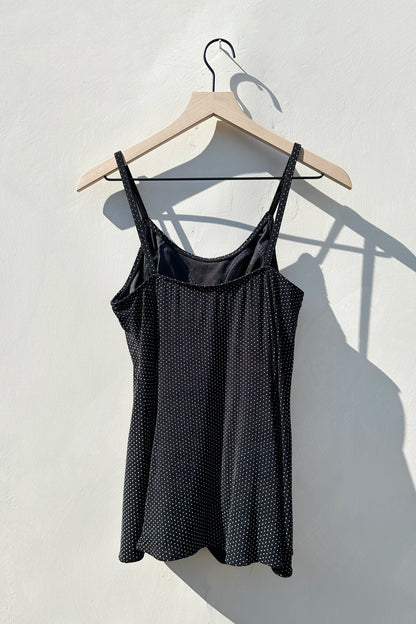 Micro Dot Black One Piece Swimsuit Dress US 6 M Basic Editions