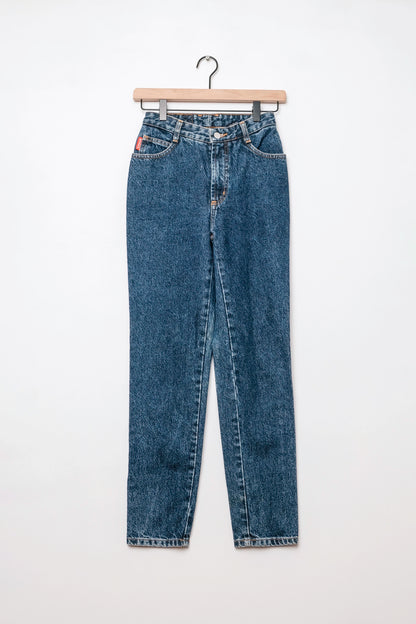 BONGO Mom Jeans Medium Blue Wash Straight Leg US 0 24" x 28", 90's