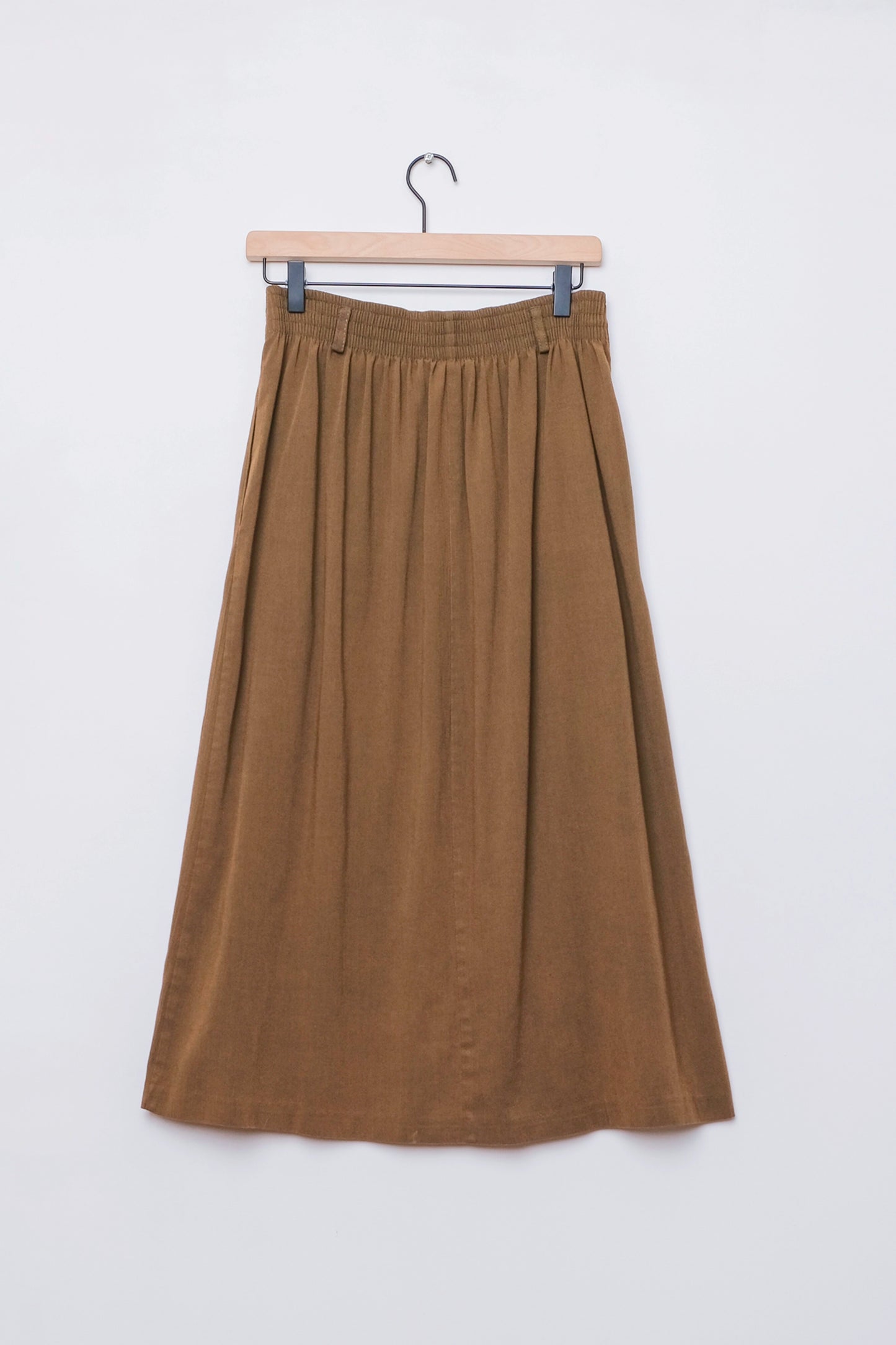 BRIGGS Olive Green Travel A-Line Pleated Midi Skirt US 8, 80's