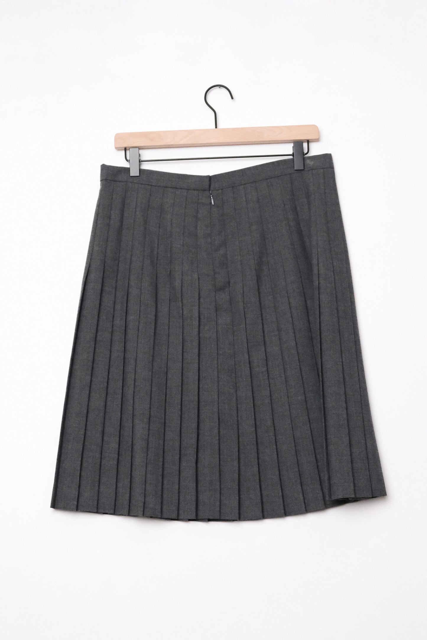 Brooks Brothers Knee Length Grey Wool Pleated Skirt US 10, 90's