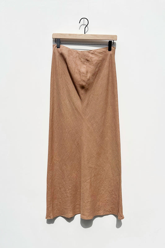 Brooks Brothers Camel Linen Midi Skirt