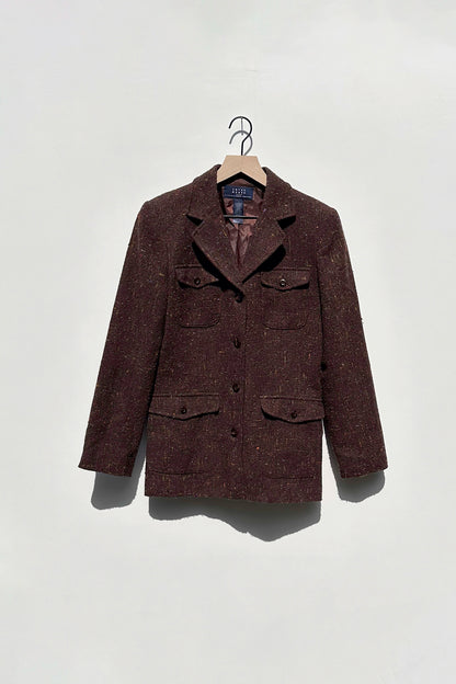 Liz Claiborne Brown Speckled Tweed Jacket US 6, 90's