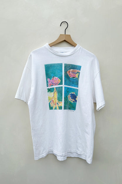 Vintage 90's Fish Watercolor Artist Shirt, XL