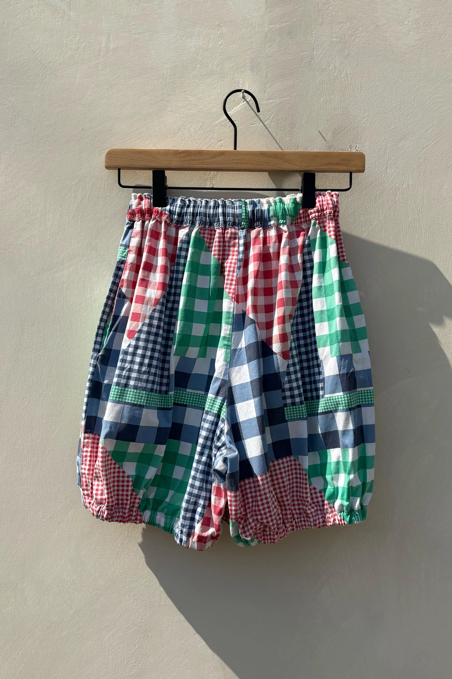 Gingham Patchwork Bloomers Shorts Cottagecore Red Blue Green US 6 S/M 90s