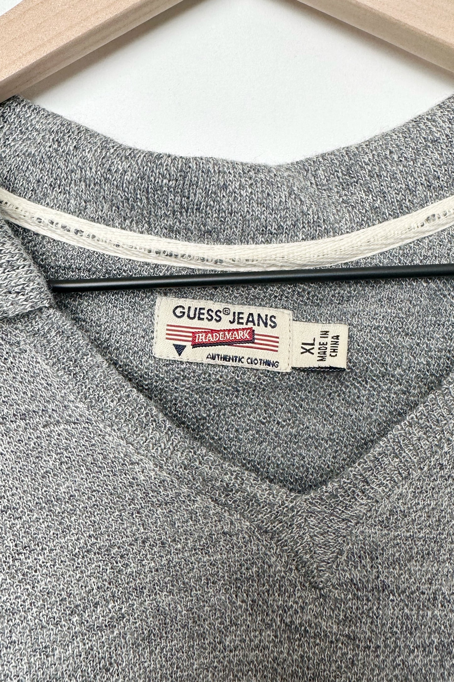 Guess Heather Grey Polo Wool Blend Sweater Dress XL, 90's Oversized