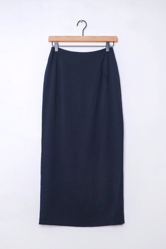 INC Minimalist Navy Blue Straight Maxi Skirt, US 2