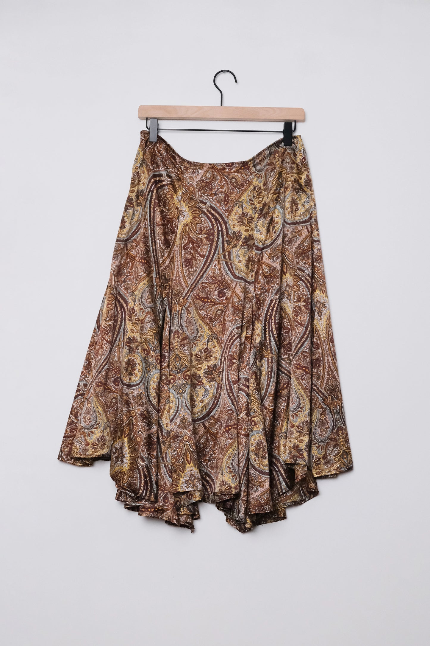 ISDA & Co Silk Floral Paisley Hanky Skirt Low Rise US 8, Y2K