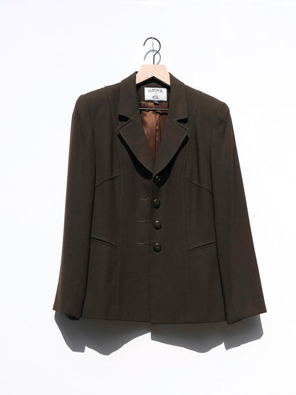 Kasper Olive Green Suit Jacket US 6, 90's