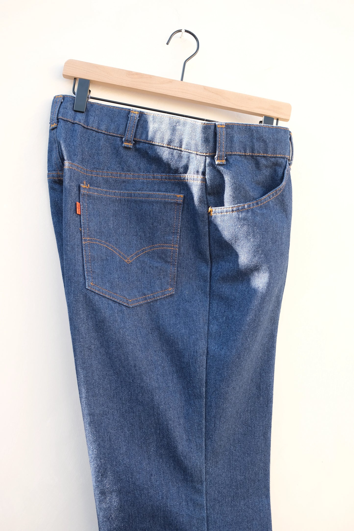 1970s Levi's Orange Tab Jeans, Men's 36x30, Medium Blue, Straight Leg