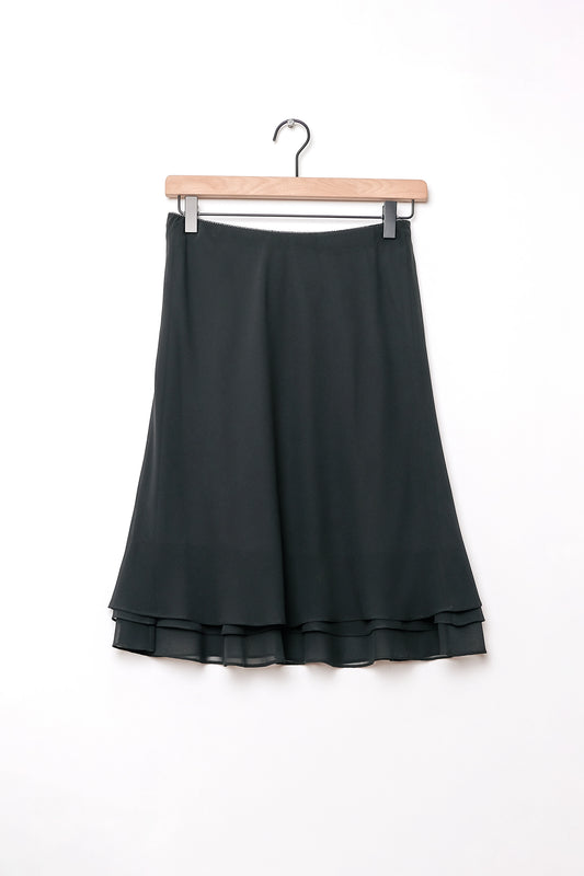 MSK Black Layered Ruffled Hem Skirt US 6 Y2K