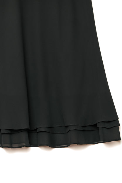MSK Black Layered Ruffled Hem Skirt US 6 Y2K