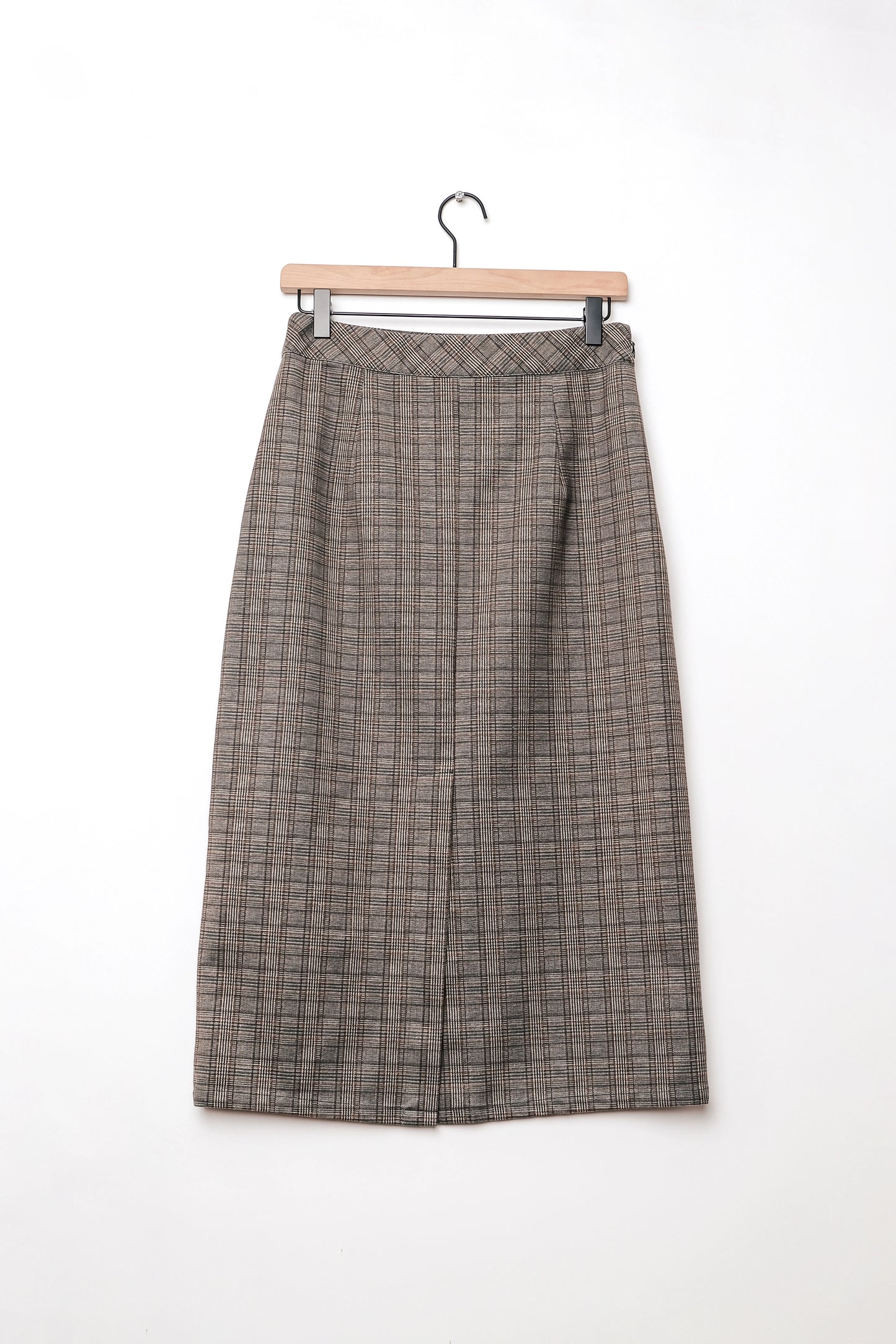 Miss Patina Brown Plaid Midi Pencil Skirt US 8, Y2K