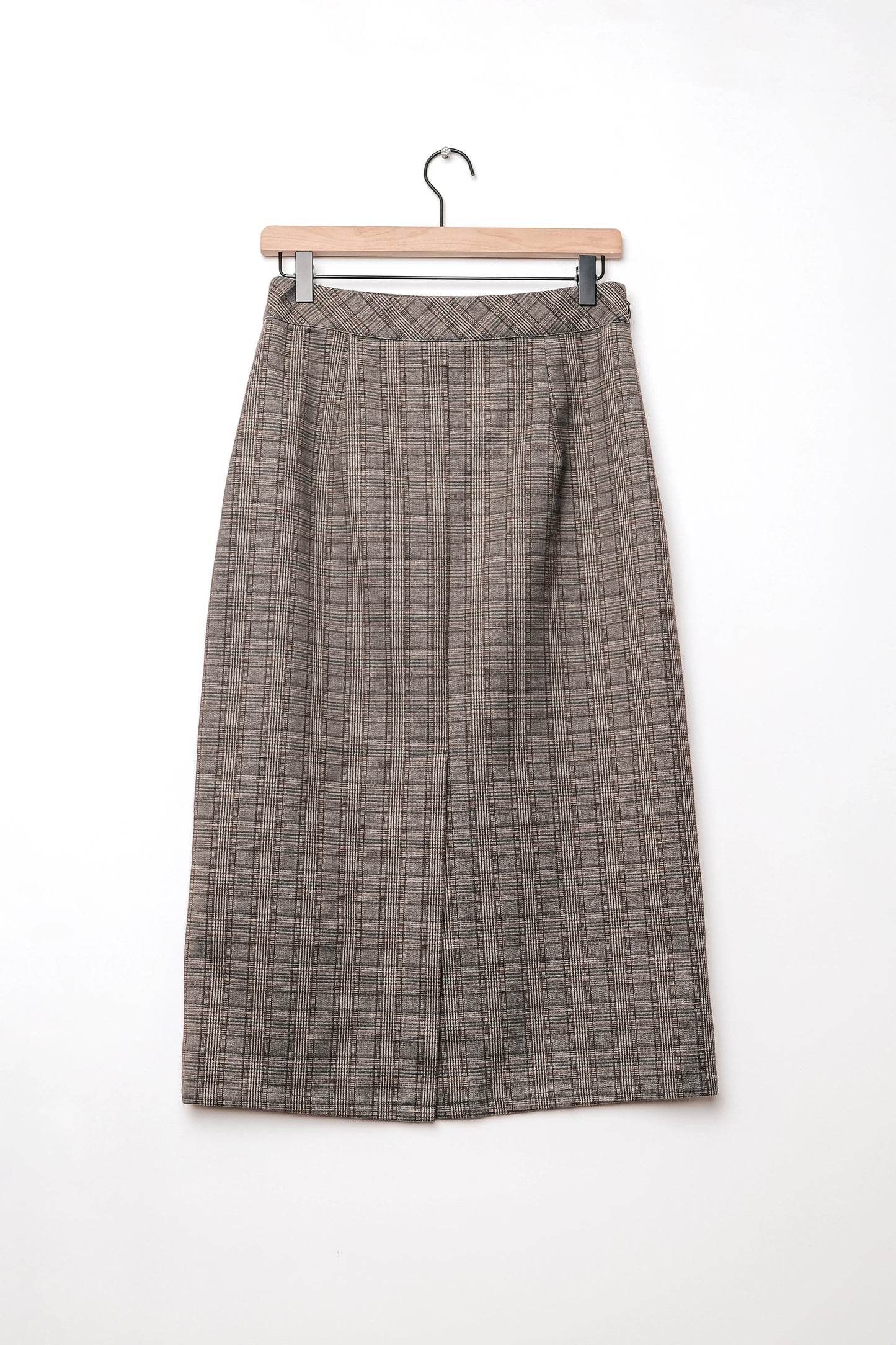 Miss Patina Brown Plaid Midi Pencil Skirt US 8, Y2K