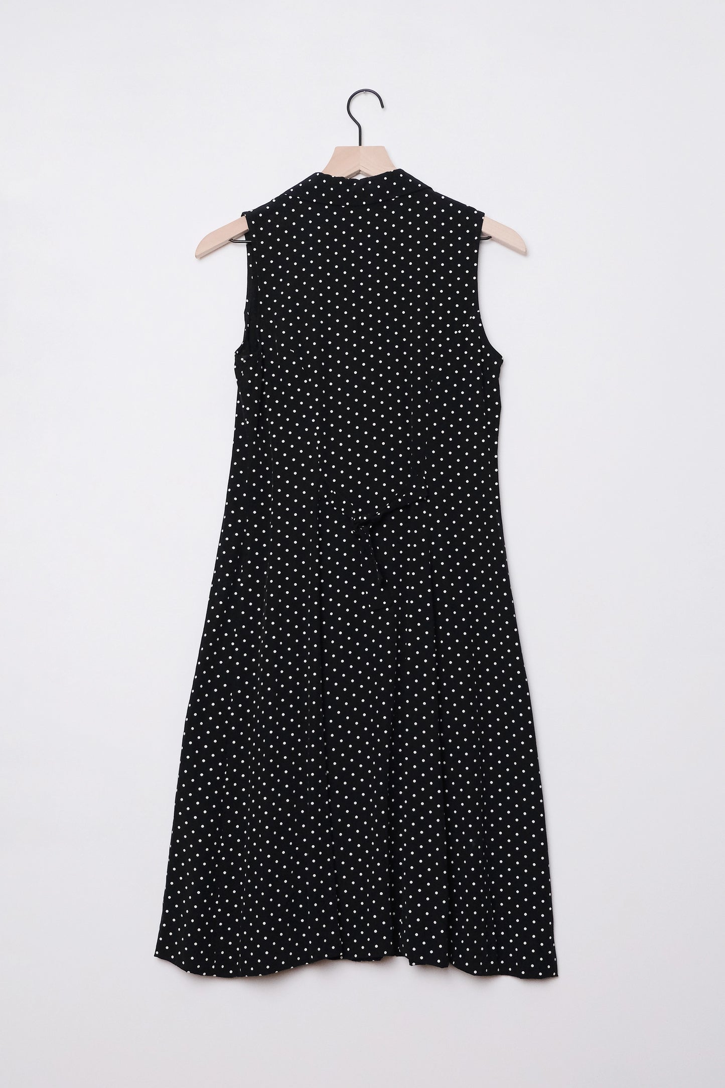 My Michelle Sleeveless Tiny Polka Dot Dress Black US 6, 90's