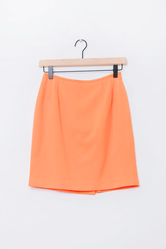 Neon Orange Mini Skirt Petite US 4 26", 90's