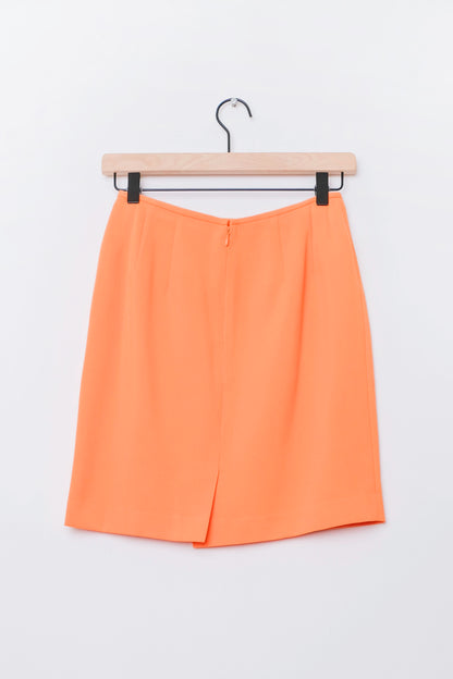 Neon Orange Mini Skirt Petite US 4 26", 90's Summer