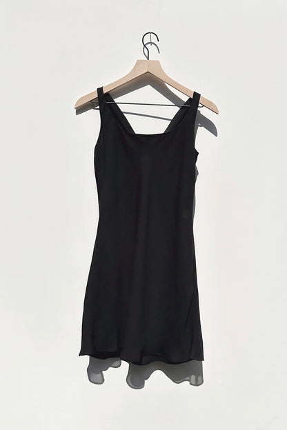 Cowl Neck Black Mini Dress US 2, 90's