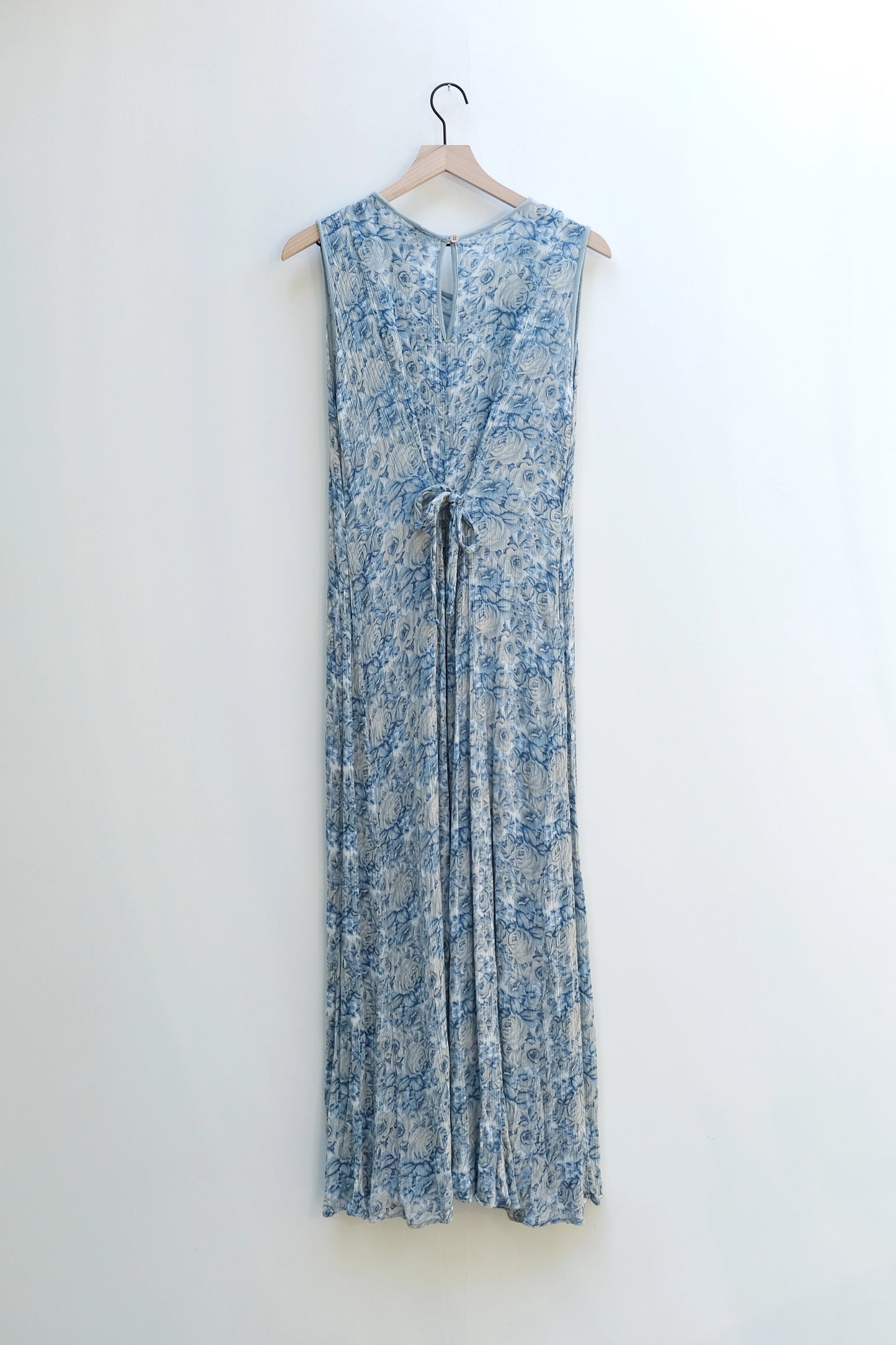 Starina Blue Floral Boho Maxi Dress 90's