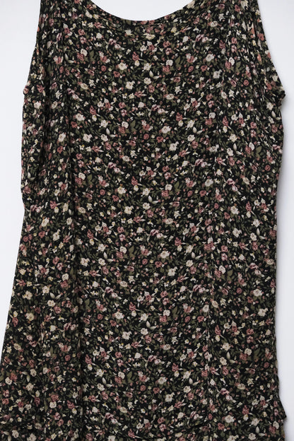 To To Black Floral Grunge Mini Dress US 22, 90's