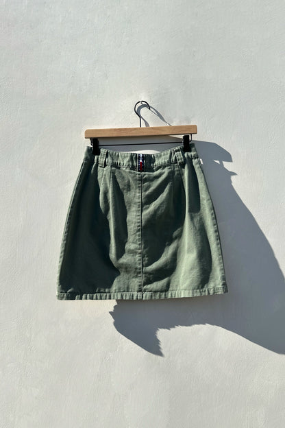 Tommy Hilfiger Green Cargo Button Mini Skirt US 6/8 M 2000's