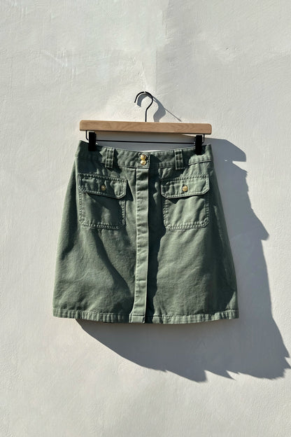 Tommy Hilfiger Green Cargo Button Mini Skirt US 6/8 M 2000's