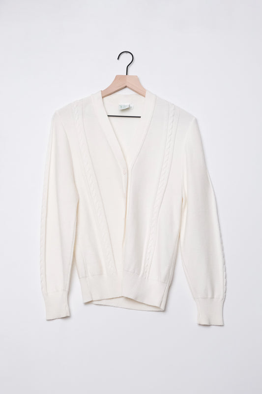 Lily's of Beverly Hills White Cable Tennis Cardigan, 70's