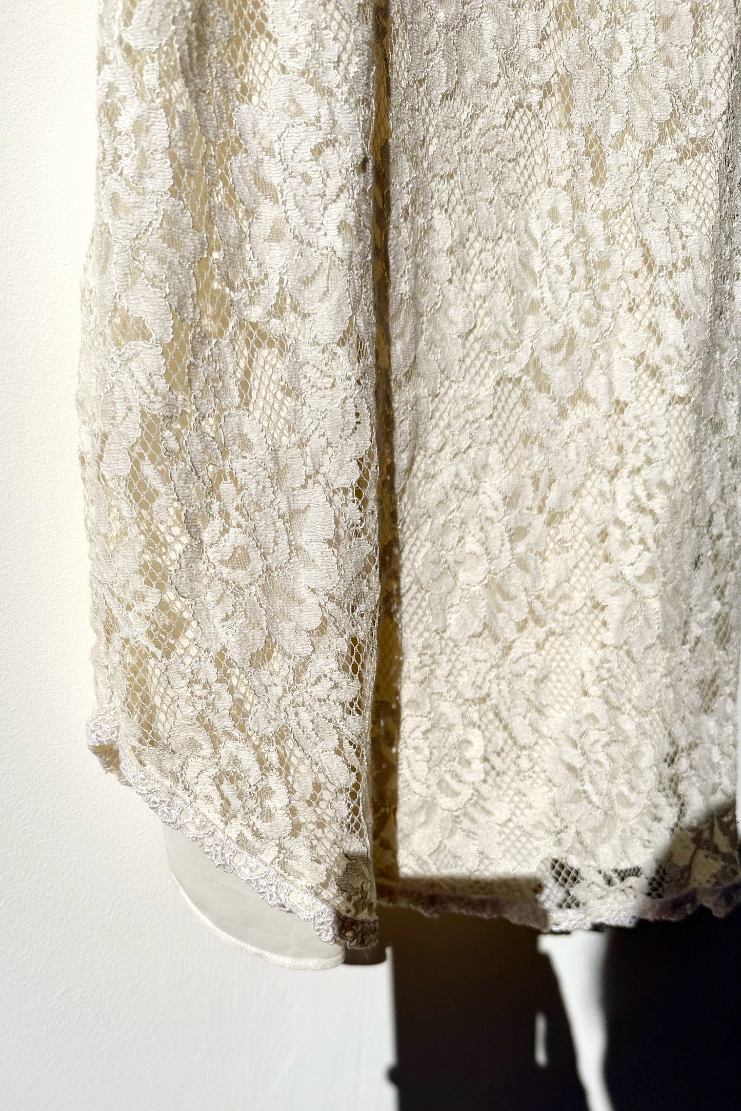 White Lace Slip Dress 90's Flower Detail US 8