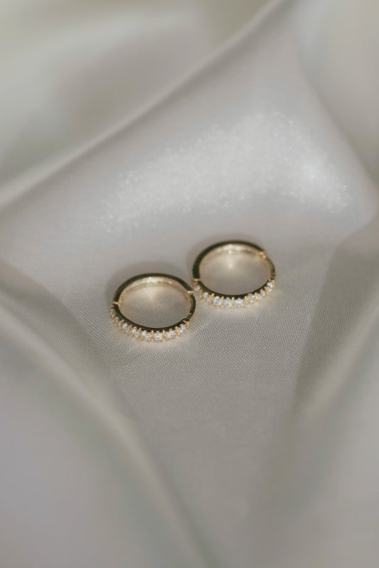 Cher Crystal Hoops - cream