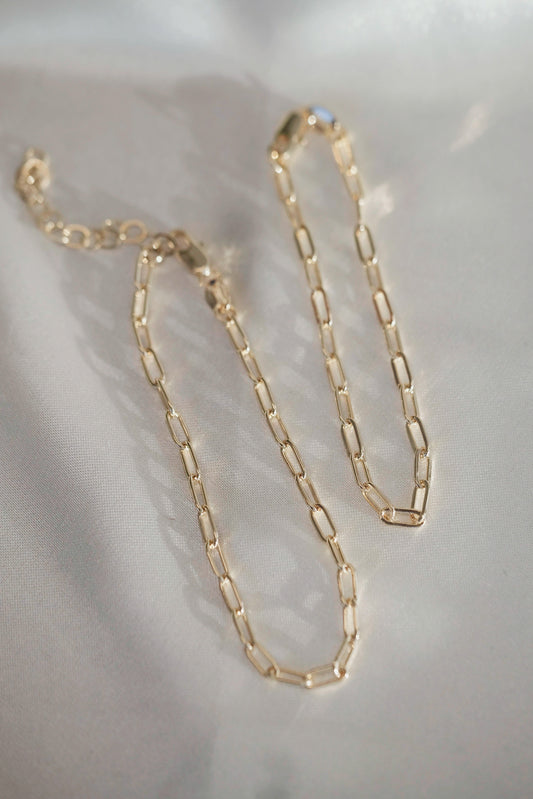 Paperclip Chain Bracelet - cream
