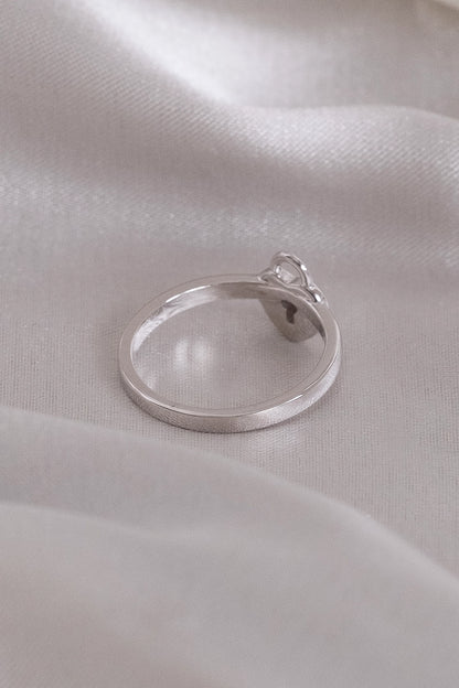 Silver Heart Lock Ring
